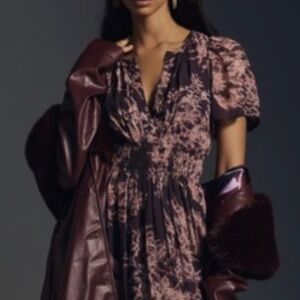 Anthropologie Somerset Dress - Chiffon - Purple & Pink - Size L